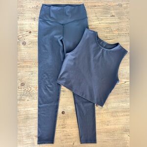 Joah Brown Blue Gray Top and Leggings Set